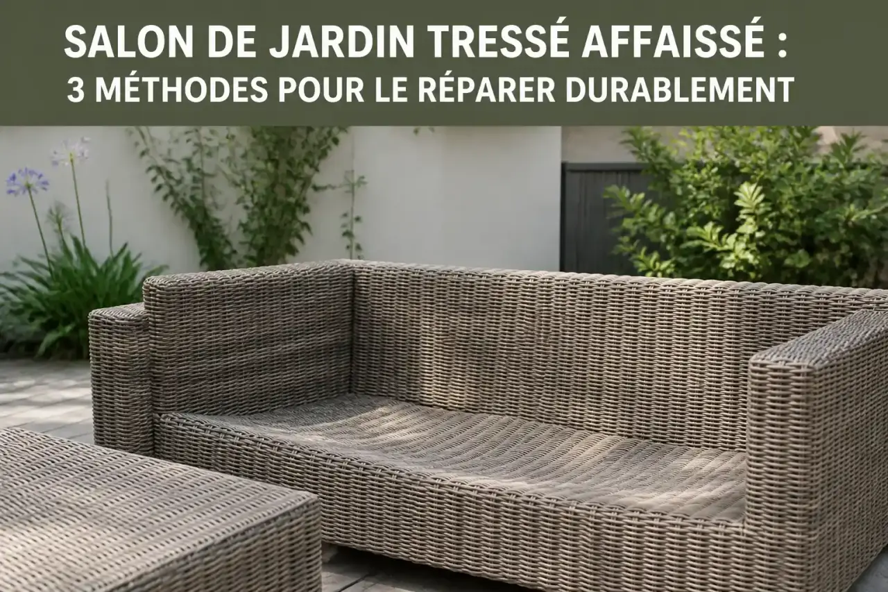 Salon de jardin tressé affaissé : 3 méthodes pour le réparer durablement