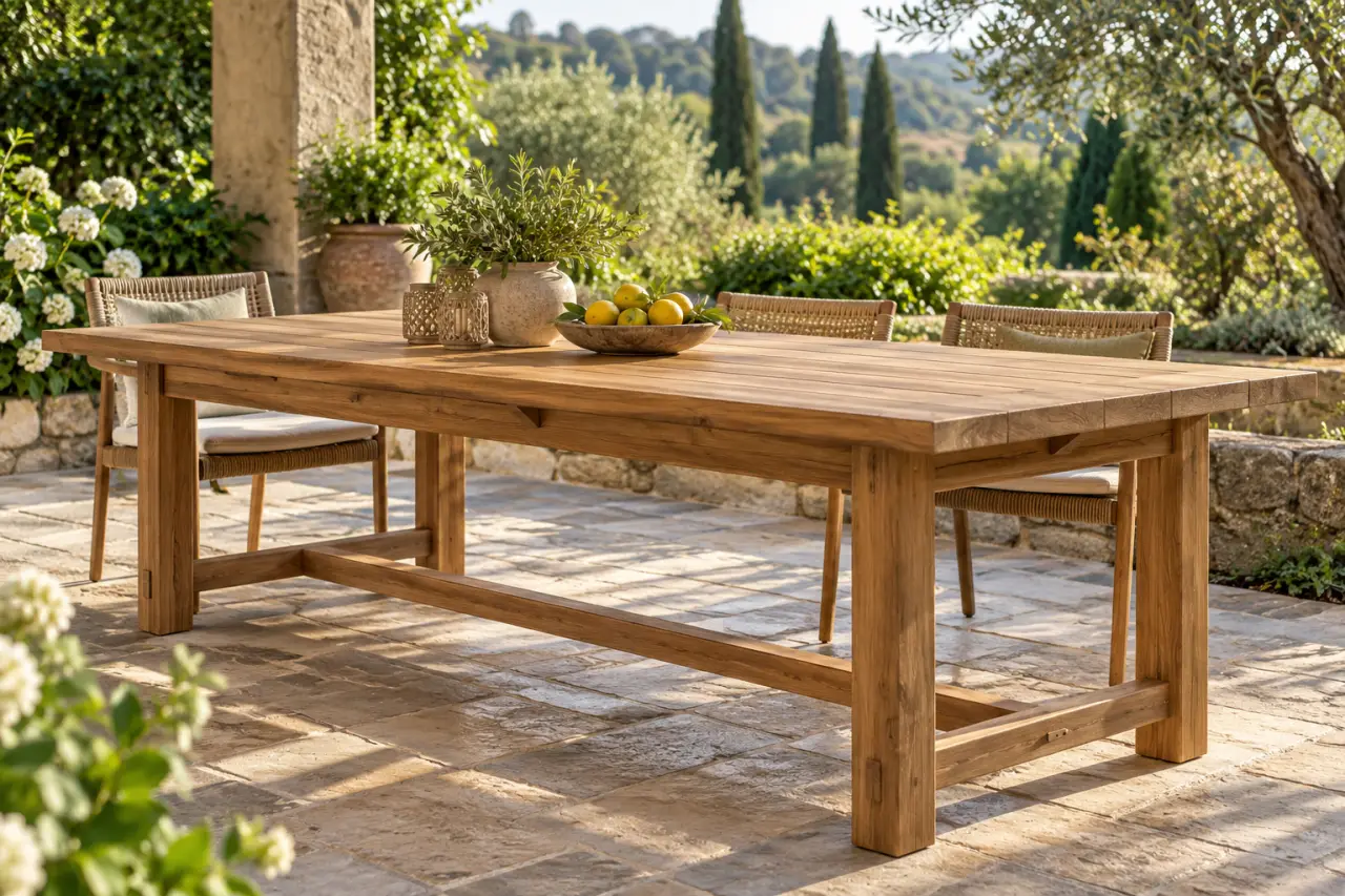Fabriquer une table extérieure en bois : le plateau qui ne se déforme pas, les pieds qui ne bougent pas