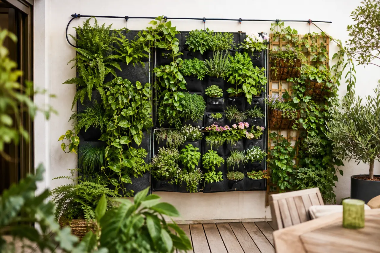 Jardins verticaux : choisir le bon support, l’arrosage et les plantes adaptées