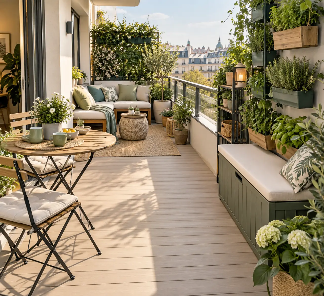 Terrasse d’appartement : 4 zones pour gagner de la place et garder une circulation fluide