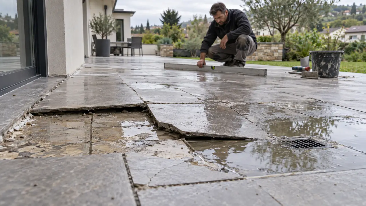 Rénovation d’une terrasse carrelée : la pente oubliée qui fait décoller le nouveau revêtement