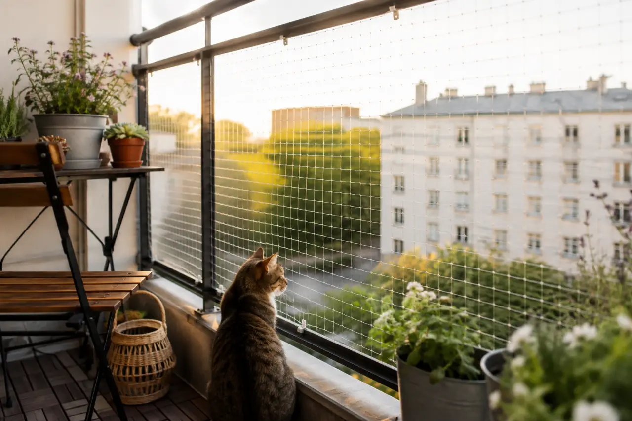 Filet balcon chat sans percer, la solution réversible pour sécuriser un balcon en location