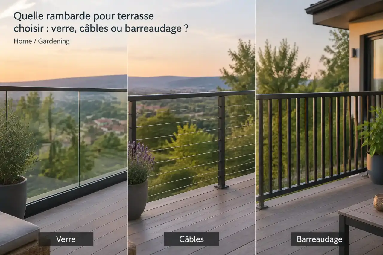 Quelle rambarde pour terrasse choisir : verre, câbles ou barreaudage ?